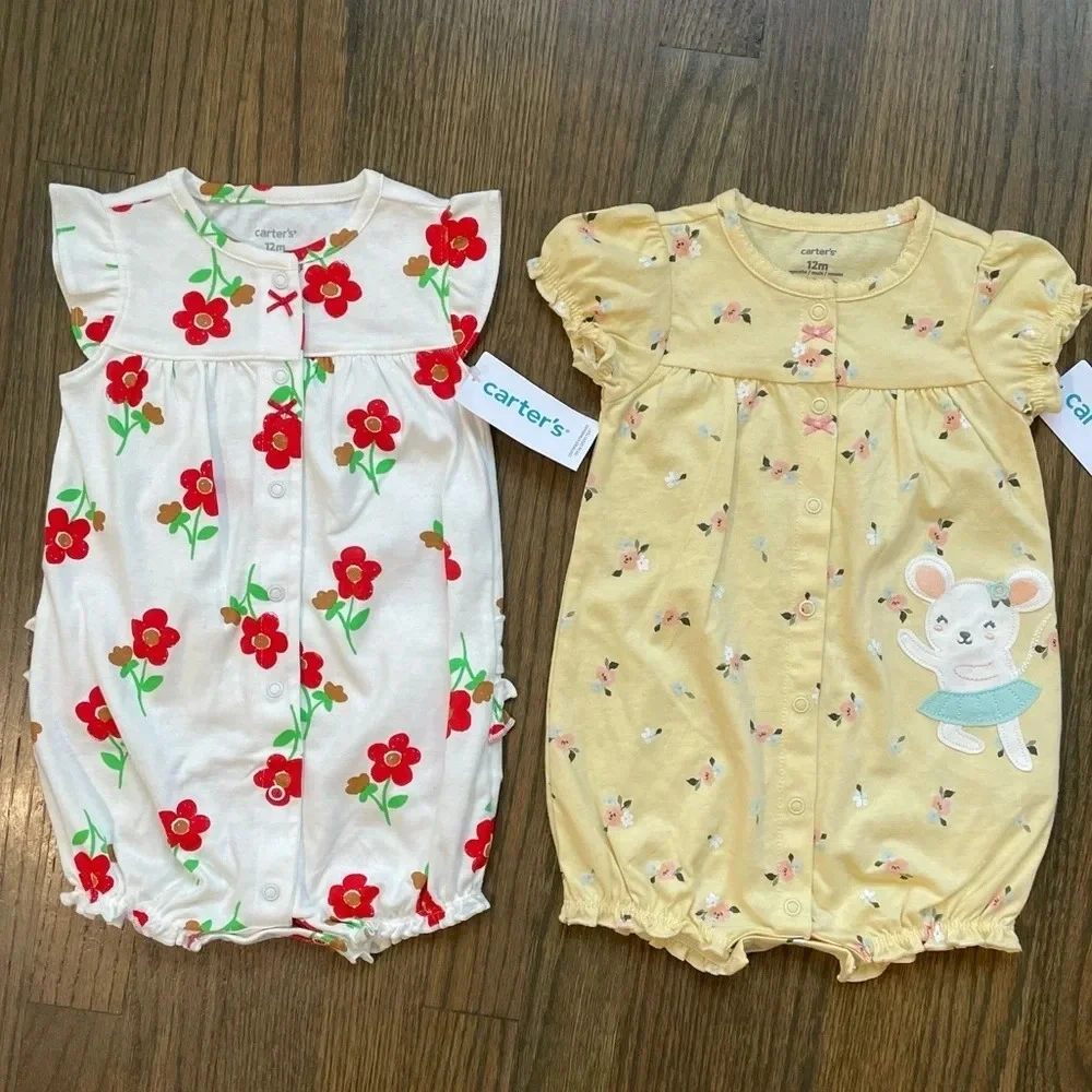 NEW Carter’s - Set of 2 Floral Onesies